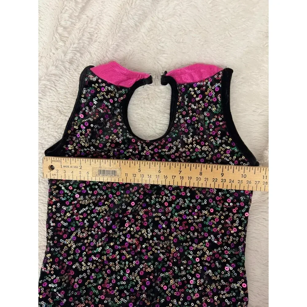 A Wish Come True 20371‎ Sequin Pink Black Tuxedo Leotard SC